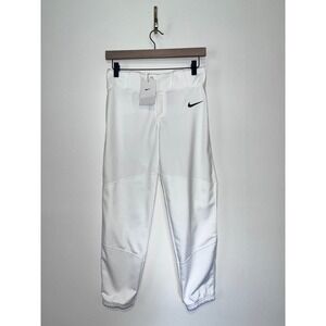 Nike Youth Kids White Baseball Softball Pants Size Medium NWT $35 Black Logo